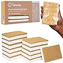 Tieralia Natural Dish Sponge Set - 12-Pack Eco-Friendly & Compostable Scrubbers | Cellulose & Sisal | Non-Toxic, Odor-Free, Reusable Kitchen Sponges