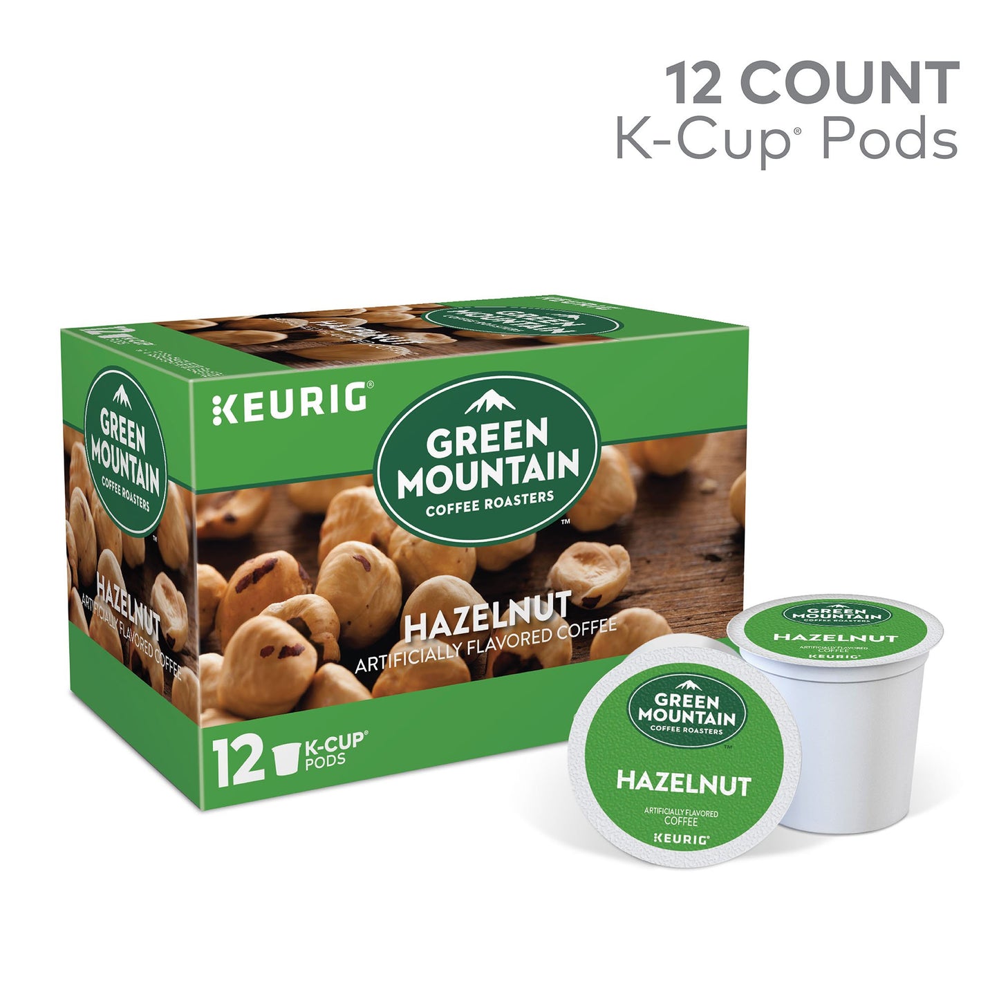 Green Mountain Coffee Roasters Hazelnut Keurig Single-Serve K-Cup Pods, 12 Count