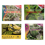 Pack of 4 Organic Philippine Teas - Lagundi Tea - Banaba Tea - Sambong Tea - Guyabano Tea - Total 4 Boxes - 20 Tea Bags in Each Box - Total 80 Tea