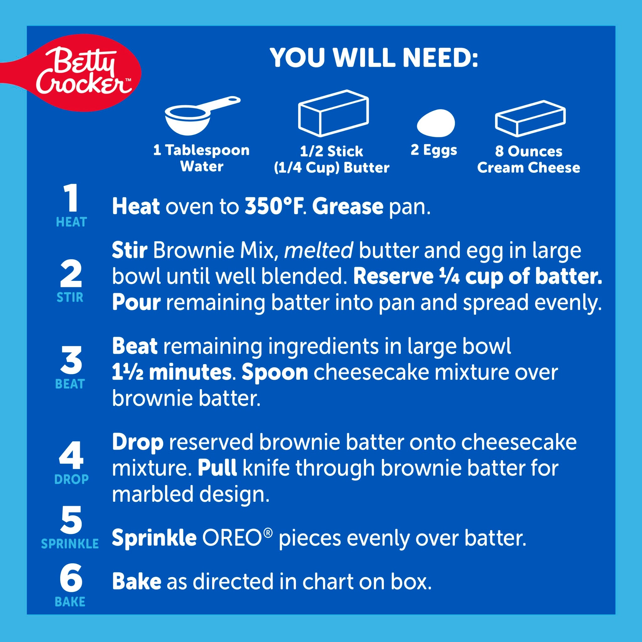 Betty Exclusives OREO Baked Cheesecake Mix, Includes Real OREO Cookie Pieces, 8.9 oz