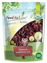 Food to Live Organic Hibiscus Flowers, 4 Ounces - Whole Petals. Great for Herbal Tea. Non-GMO. Caffeine-free. Good Source of Vitamin C. Bulk. Kosher
