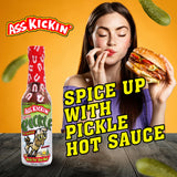 KICKIN' Ultimate Premium Spicy Hot PICKLE Gift Set for Hot Sauce, Popcorn, Peanuts - Great Spicy Snack - Perfect for Stocking Stuffers or Christmas