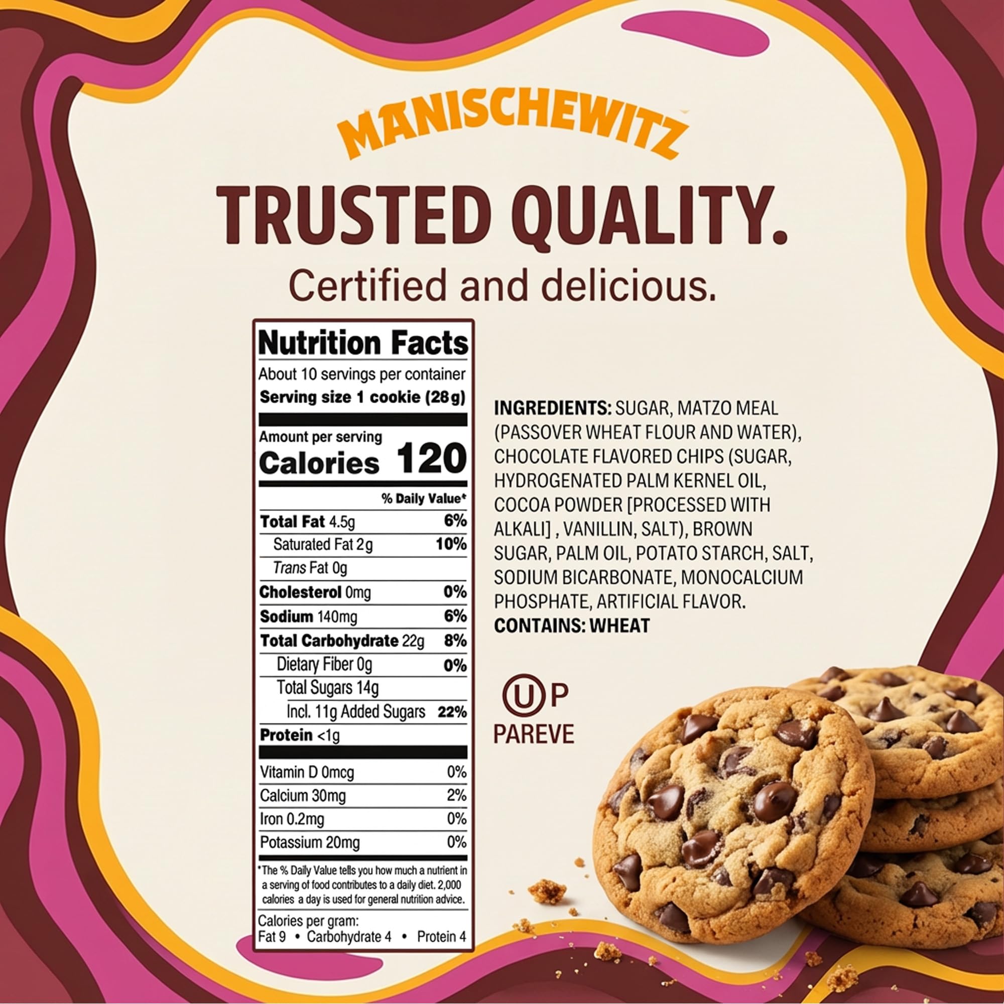 Manischewitz Chocolate Chip Cookie Mix, 10.5 oz (2 Pack) | Kosher for Passover| Dairy-Free Baking Mix | Nut Free | Easy Homemade Cookies