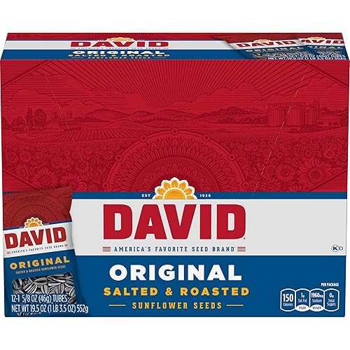DAVID Sunflower Seeds, Original Flavor, 1.625 oz. (Pack of 12)