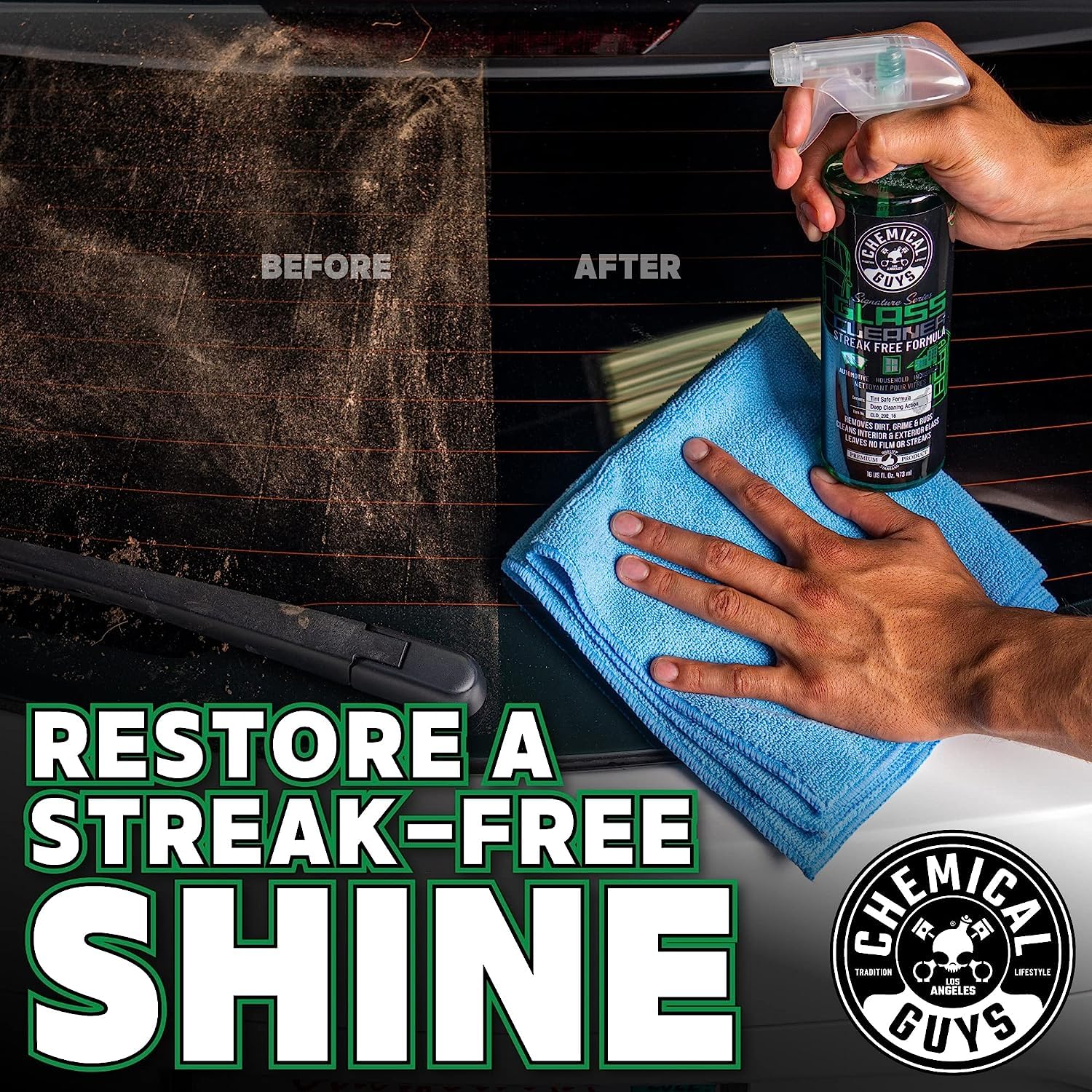 Chemical Guys Glass Cleaner Signature Series 2 Pack (2 x 16 Fl Oz) - Streak-Free Shine for Crystal Clear Windows and Glass, Safe for Cars, Trucks