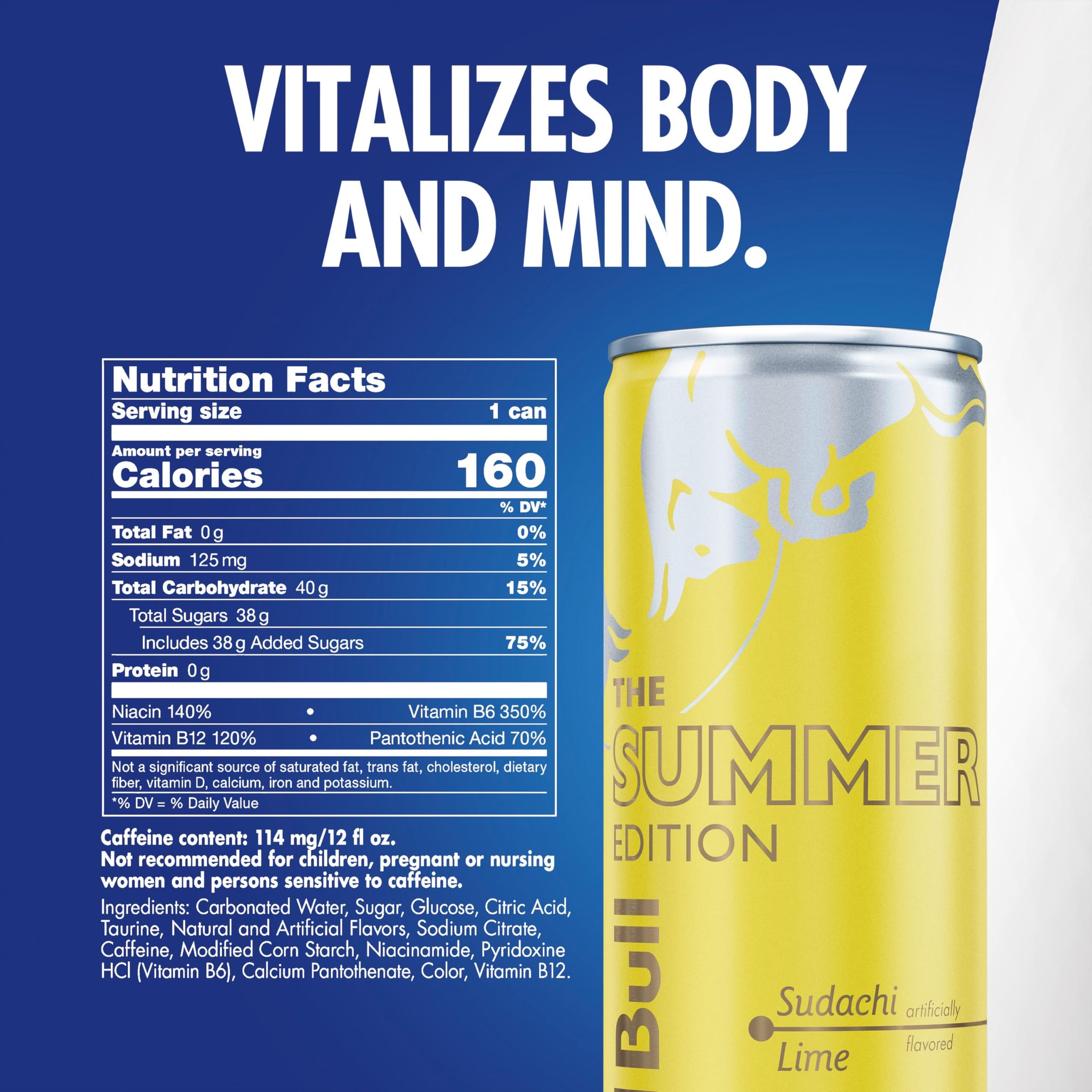 Red Bull Summer Edition Energy Drink, 114mg Caffeine, Taurine & B Vitamins, 12oz. 4 Pack