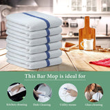 TOALLA Bar Mop Blue Stripe 10lbs 16x19 Pack of 60 100% Cotton Double Stitched Route Ready Absorbent Kitchen Towel Dish Towels and Dishcloths Towels