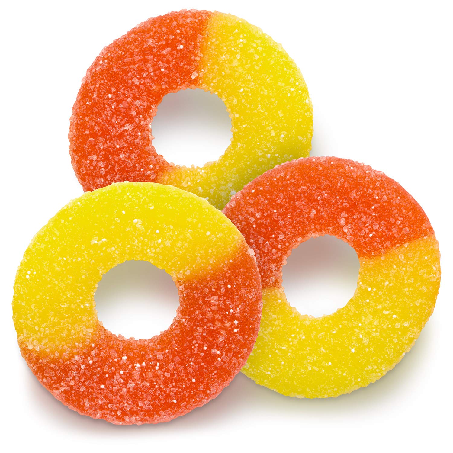 Albanese Passionate Peach Orange-Yellow Gummi Rings, 4.5-Pound Bags (Pack of 2)