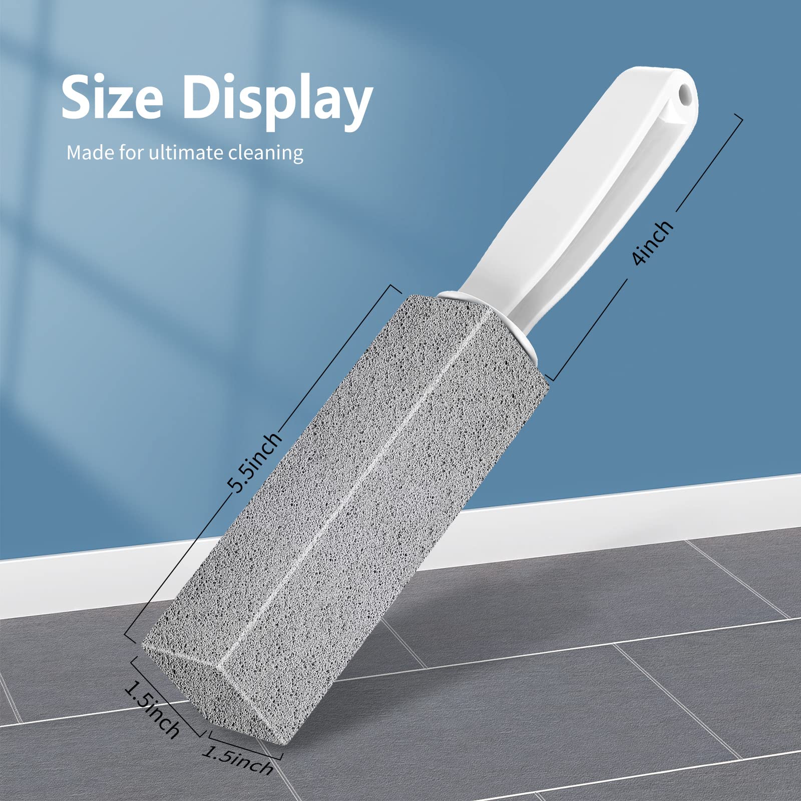 Laiyeoy Toilet Bowl Cleaner Pumice Stone -Hard Water Stain Remover with Ergonomic Handle, Powerfully Removes Toilet Bowl Rings?Rust &Lime?Ideal