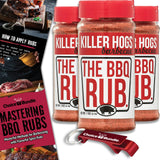 Killer Hogs The BBQ Rub Premium Barbecue Spice & Seasoning 3 pk (33 oz) + BBQ Guide & Bottle Opener (5 Items)!