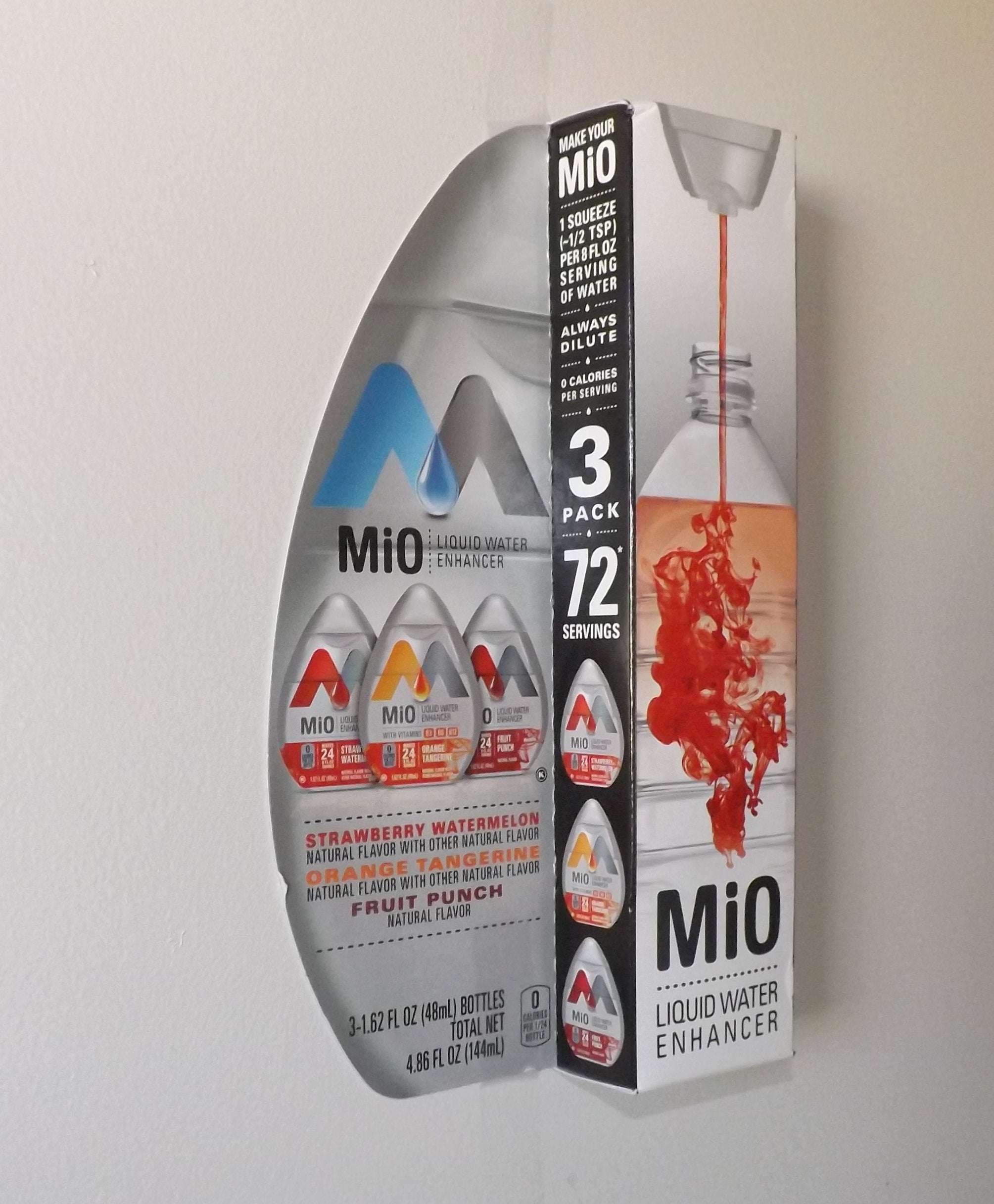 Mio Liquid Water Enhancer, Strawberry Watermelon, Fruit Punch and Orange Tangerine, 3 Count