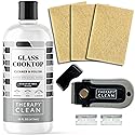 Therapy Glass Cooktop Cleaner Kit - 16oz with Scraper & 3 Non-Scratch Pads - For Electric, Induction, Ceramic & Gas Stove Top - Heavy Duty Flat Top