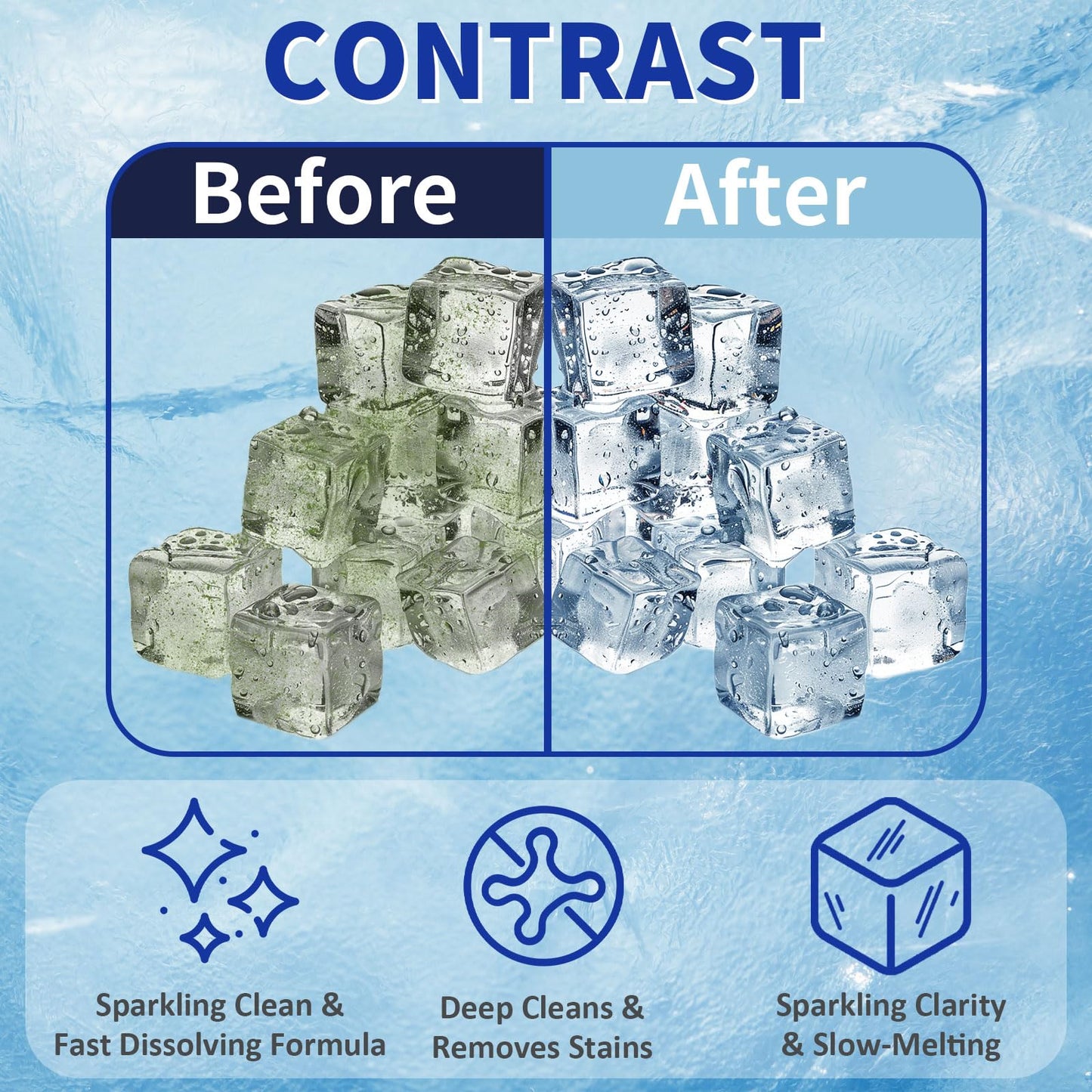 STREALE Ice Machine Cleaner Maker and Descaler - 24 Ice Maker Cleaner Tablets Compatible with All Major Brands, Nickel Safe Descaler Countertop