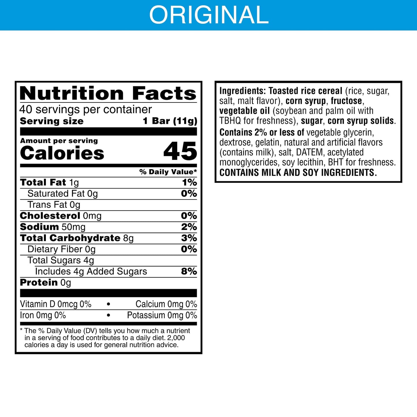 Rice Krispies Treats Mini Squares, Kids Snacks, Lunch Snacks, Grab n' Go, Original, 15.5oz Box (40 Bars)