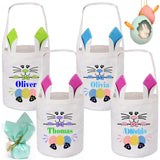 Touber Personalized Easter Baskets for Kids, 4 Pcs Easter Bunny Basket Ideas Easter Gifts for Baskets Easter Baskets with Name Easter Egg Hunt Basket