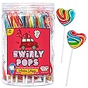 24 Heart Rainbow Lollipops Individually Wrapped, Bursting with Fruity Flavor, Great Swirl Lollipops for Kids Birthday Parties, Valentines Lollipop