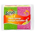 SCRUBIT Cellulose Scrub Sponge - Kitchen Cleaning Sponges for Dishes, Pans, Pots & More- 6 Pack Dishwashing Sponges - Colors and Packaging May Vary