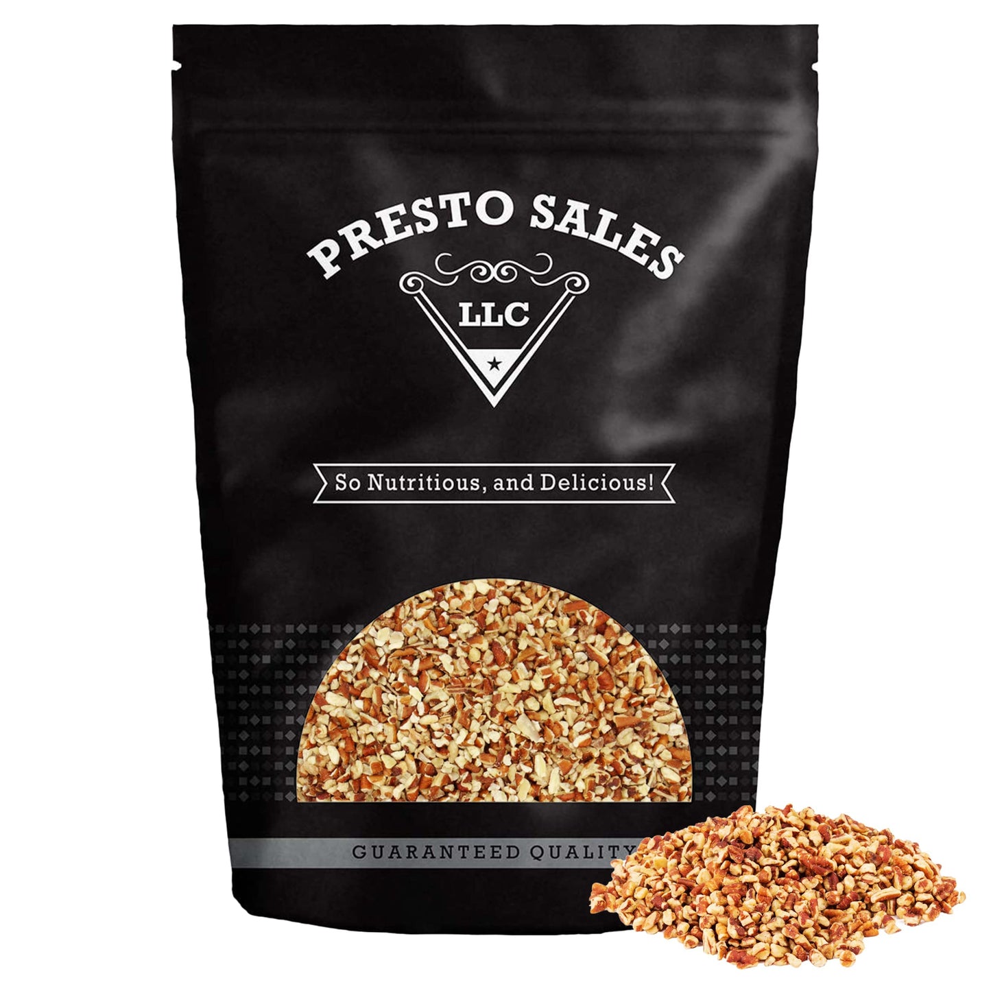 Presto Sales Small Chopped Pecans 16 oz. | Raw, Unsalted, Shelled, Natural | Non-GMO, Keto/Paleo, Vegan | Low-Cholesterol, Low-Fat, Dairy-Free