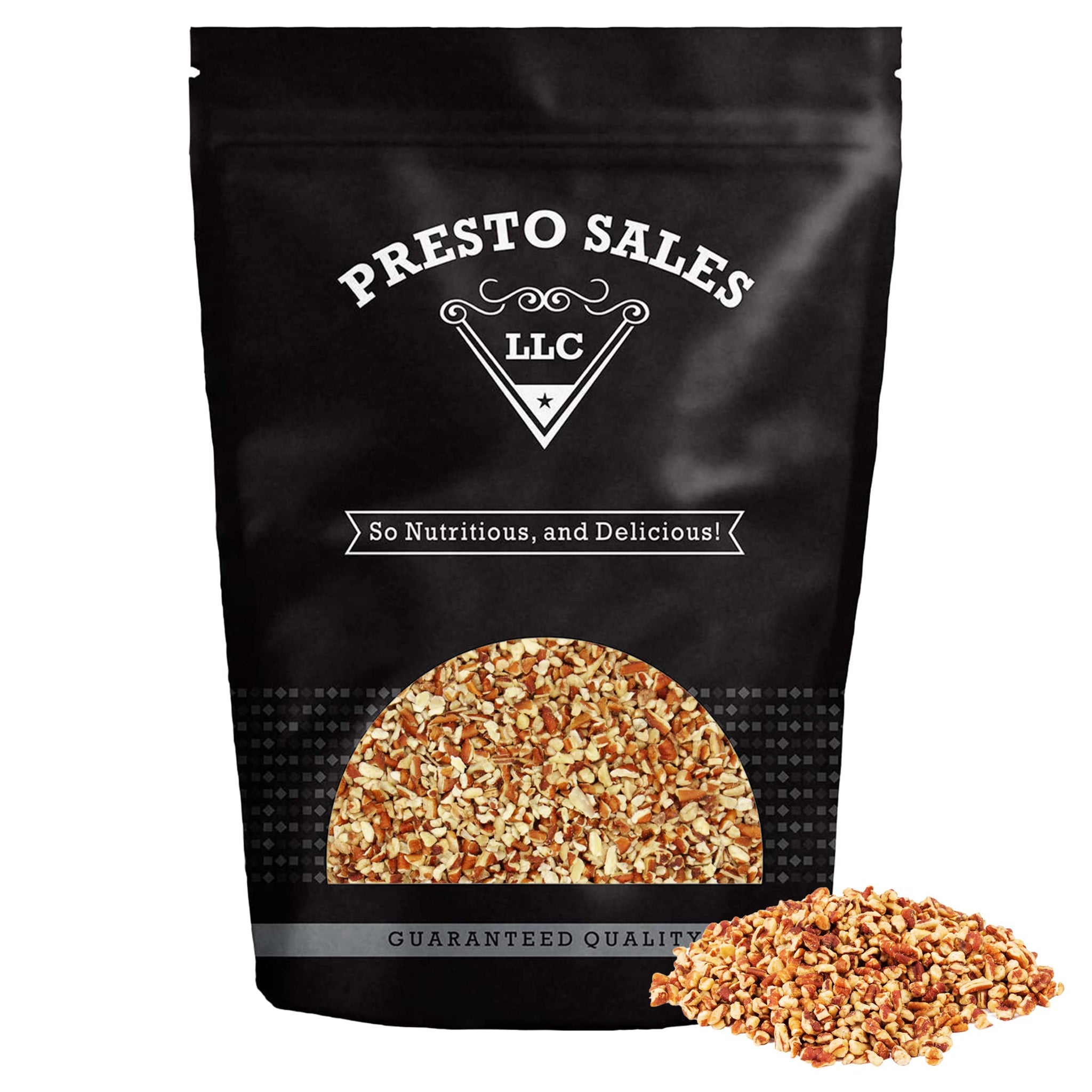 Presto Sales Small Chopped Pecans 16 oz. | Raw, Unsalted, Shelled, Natural | Non-GMO, Keto/Paleo, Vegan | Low-Cholesterol, Low-Fat, Dairy-Free