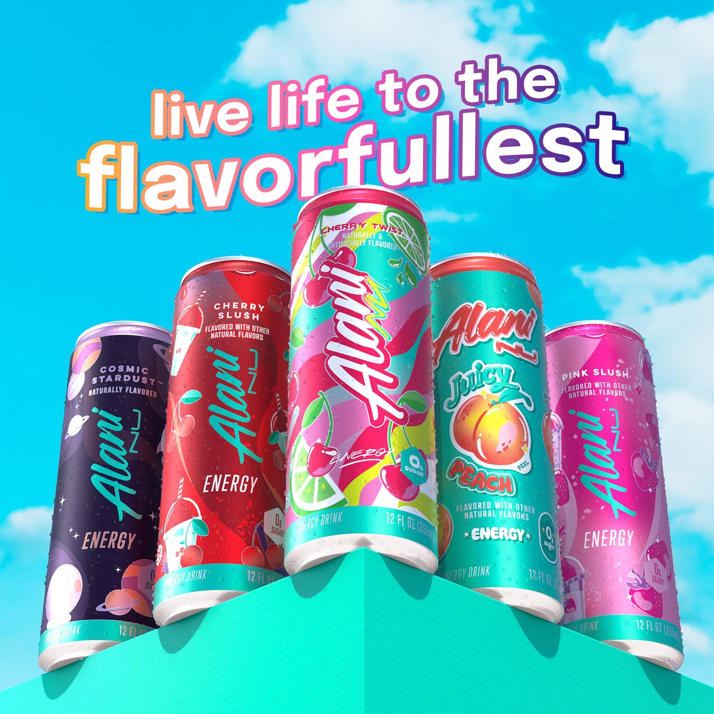 Alani Nu VARIETY PACK CHERRY TWIST, PINK SLUSH, ORANGE KISS Sugar Free, Low Calorie Energy Drinks, 200mg Caffeine, Biotin B Vitamins, Zero Sugar, 10