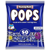 Tootsie Pops Single Flavor Bag - Grape Flavored Lollipops with Chocolatey Center - Individually Wrapped Hard Candy - Blue Candy - Peanut Free, Gluten