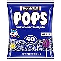 Tootsie Pops Single Flavor Bag - Grape Flavored Lollipops with Chocolatey Center - Individually Wrapped Hard Candy - Blue Candy - Peanut Free, Gluten