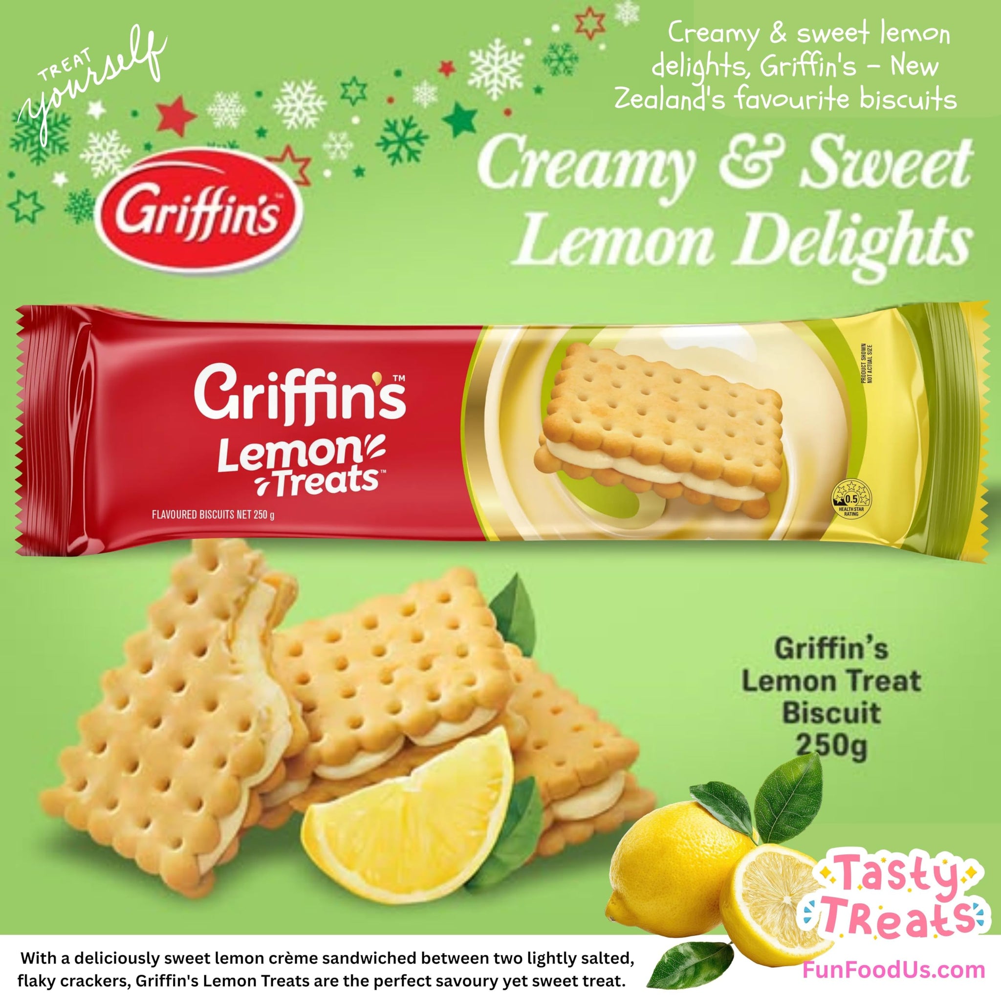 Griffins Lemon Treats & Raspberry Shortcake Biscuits (Value Pack Of 3) Delicious Sweet Treats