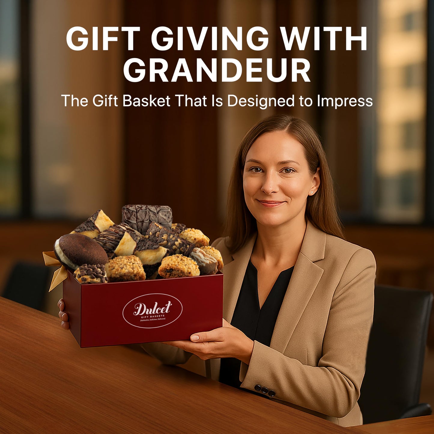 Dulcet Bakery Gift Baskets For Fathers Day - Gourmet Freshly Baked Treats - Premium Chocolate Brownies, Whoopie Pies, Cookies - Great Gift for Mom