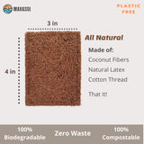 Marasol Soap Saver and Scrub Pad (2) | Coconut Fiber - Compostable | Plastic Free - Zero Waste | Bar Soap Holder | Tough Non-Scratch Scour Pad |