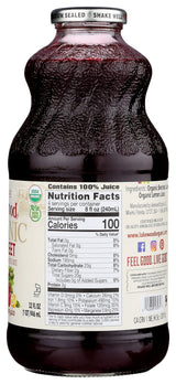 Lakewood Organic Pure Beet, Fresh Pressed, Beetroot, Bottle,Can, 32 Fl Oz, Pack of 6