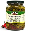 Sadaf Mini Cornichons Pickles - Cucumbers Pickles for Cooking & Snacking - Mini Cucumbers Pickled - Gluten Free - Non-GMO - Kosher - 24 oz Jar