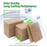 SARJOLINA 24 Pack Plant-Based Fiber Scrub Dish Sponge: Coconut Husk Non Abrasive Scrubbing Pads - Multipurpose Scrub Pads for Dishes - Non Scratch