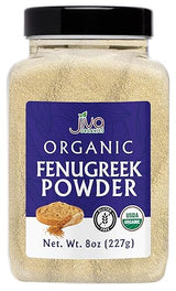 Organic Fenugreek Powder 8oz Jar - Gluten Free, Non-GMO, Methi Powder, Pure, Raw & Natural - Great As A Spice Or Even For Hair Growth by Jiva Organics
