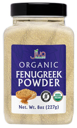 Organic Fenugreek Powder 8oz Jar - Gluten Free, Non-GMO, Methi Powder, Pure, Raw & Natural - Great As A Spice Or Even For Hair Growth by Jiva Organics