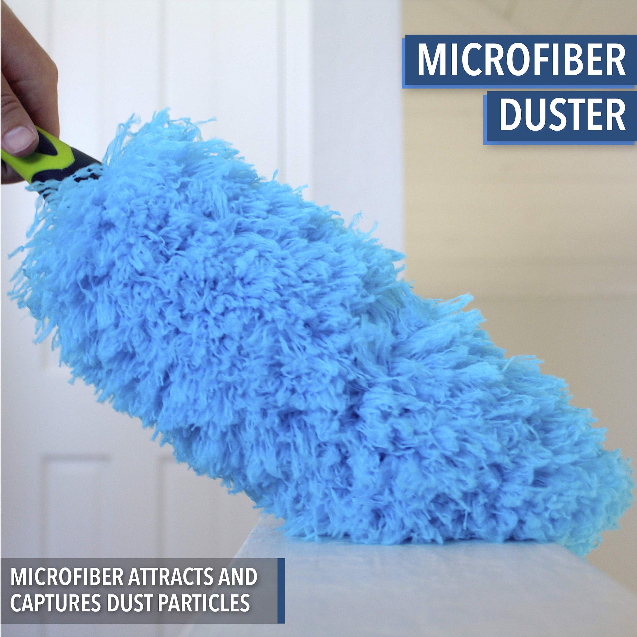 EVERSPROUT Flexible Microfiber Feather Duster | 17-inch Brush Head with Hand-Grip | Lightweight, Attracts Dust | Twists onto Standard Acme Threaded