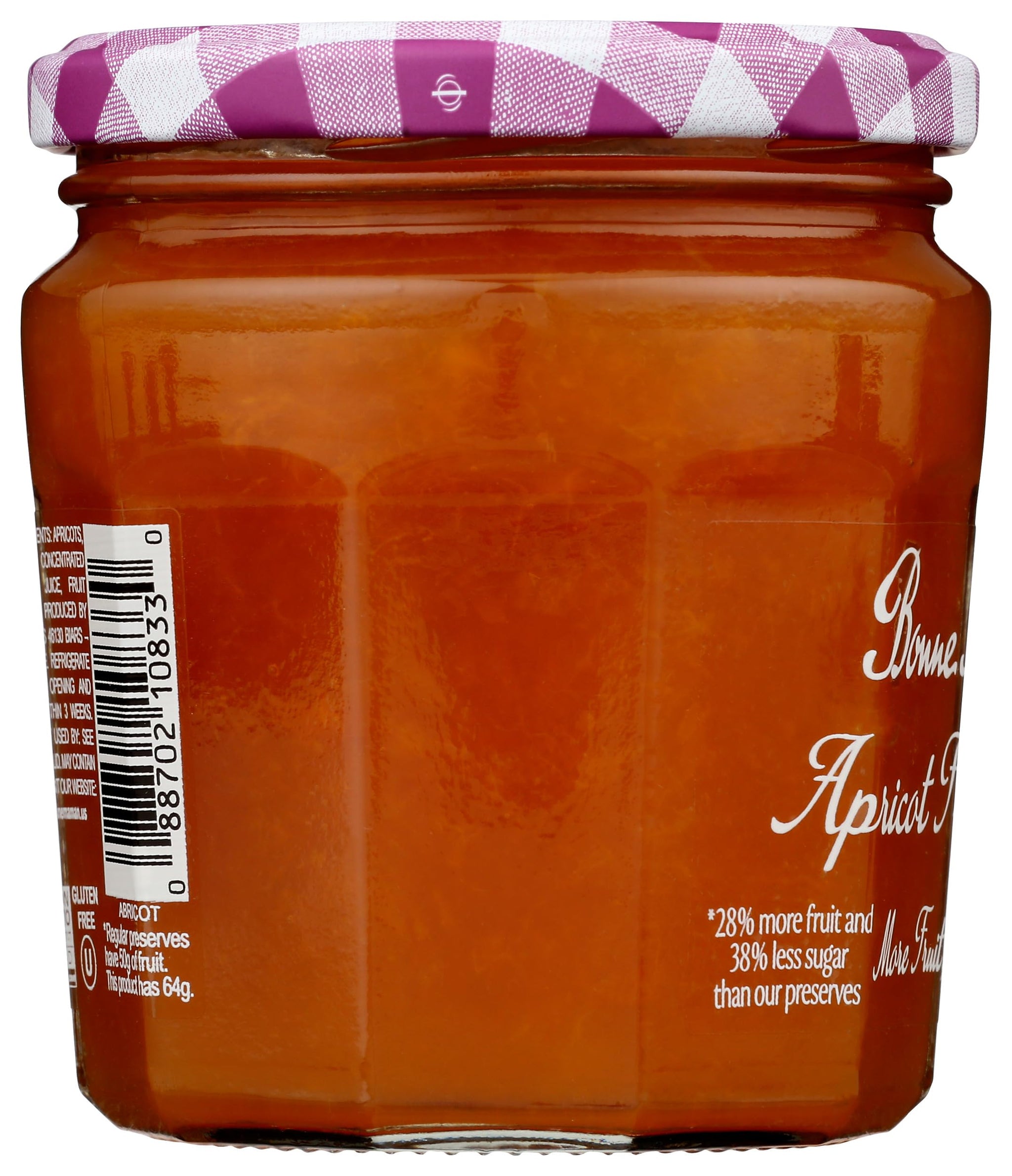Bonne Maman, Fruit Spread Apricot More Fruit Less Sugar, 11.8 Ounce