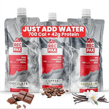 RecPak | 700 Cal, 43g Protein, Complete Nutrition for Backcountry Athletes | No-Cook Lightweight Liquid Meal for Mountaineering Backpacking Sking