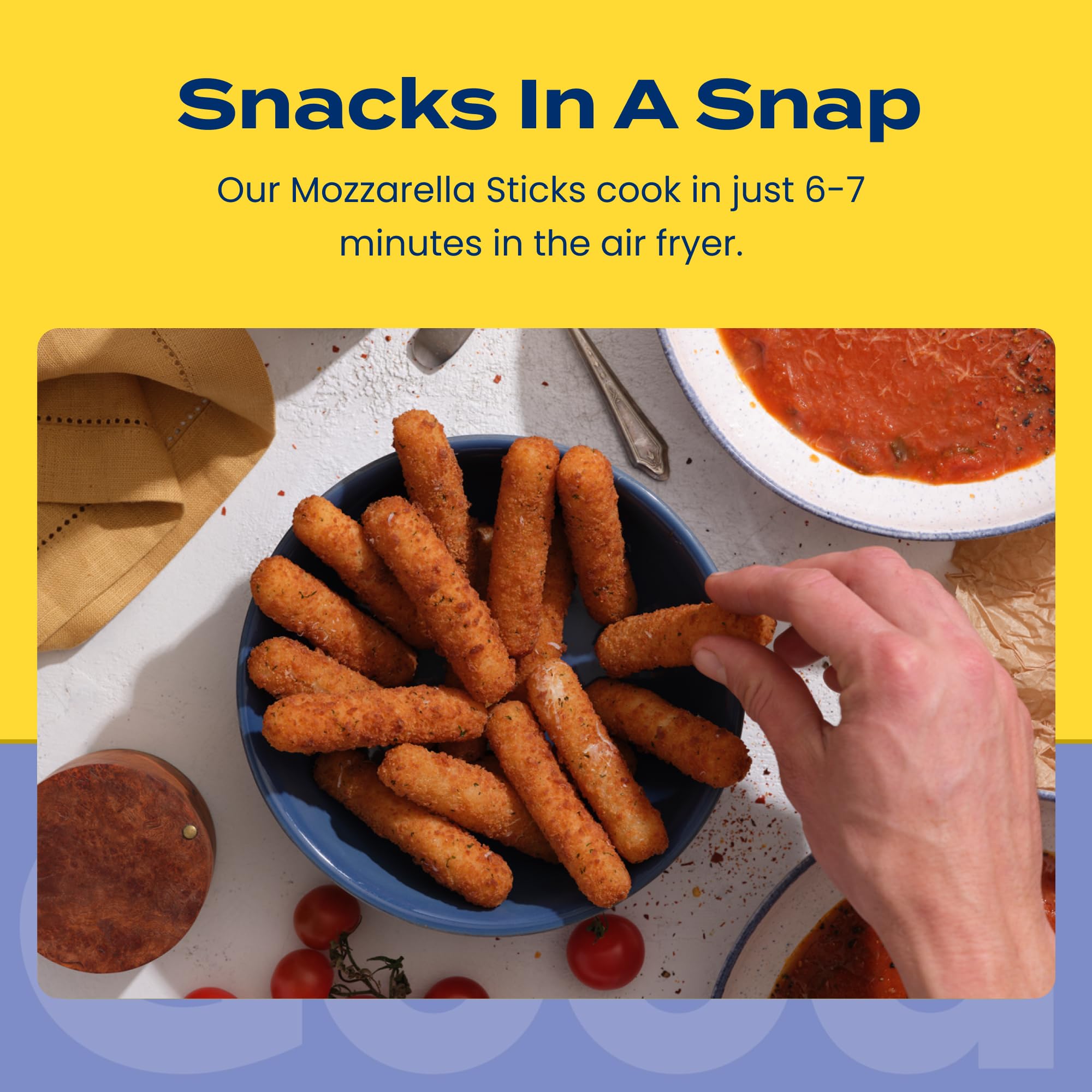 Feel Good Foods Gluten-Free Mozzarella Sticks with Crispy Breading | Frozen Appetizer 8oz
