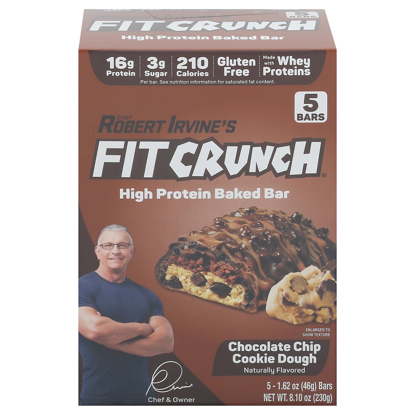 FitCrunch, Chocochip Cookie Dough, 5 Count