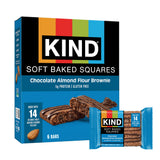 KIND Soft Baked Squares, Chocolate Almond Flour Brownie, Gluten Free, Healthy Snack Bars, 5g Protein, 6 Count