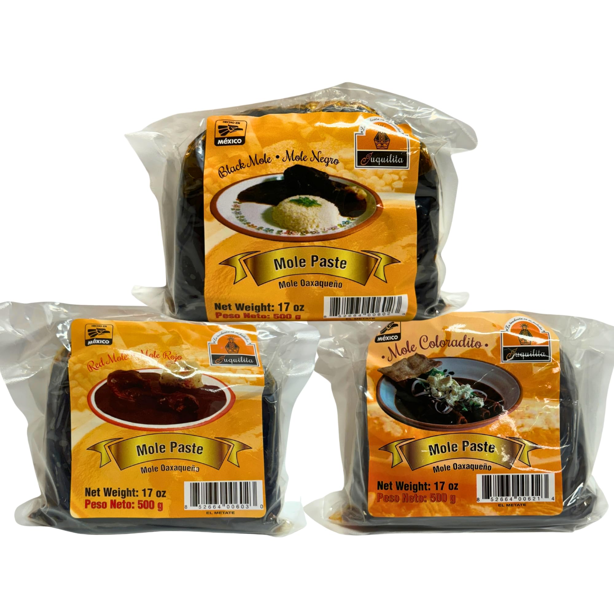 MOLE OAXAQUEÑO VARIETY PACK (3 PACKS INCLUDED) MOLE COLORADITO 17 OZ, RED (ROJO) MOLE 17 OZ, AND BLACK (NEGRO) MOLE 17 OZ INCLUDED!!