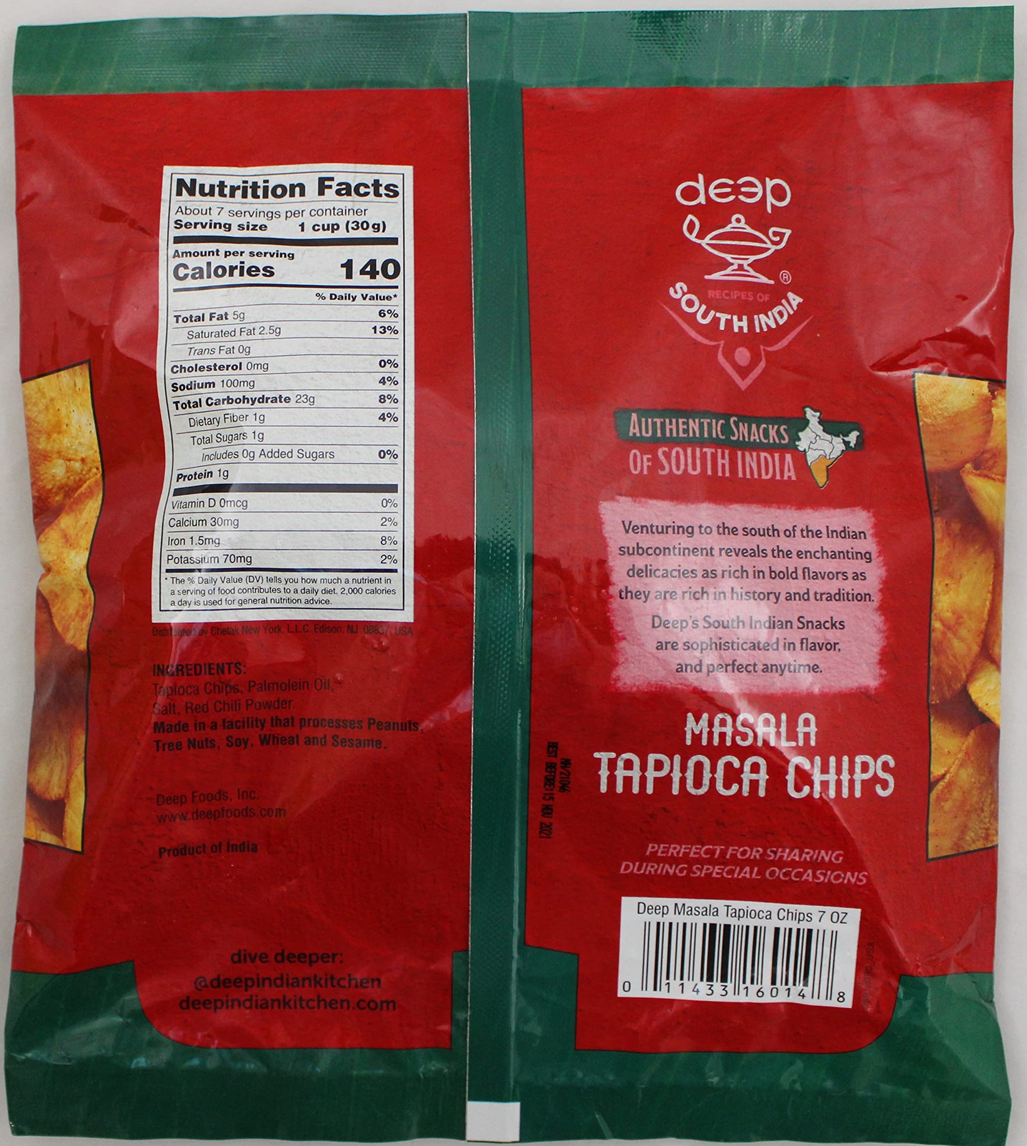 Masala Tapioca Chips 7oz