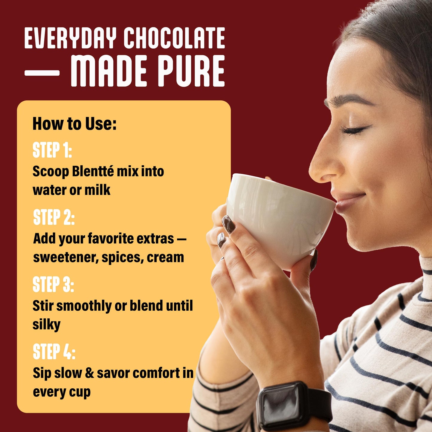 Blentte - Organic French Vanilla Drink Mix - Latte, Cappuccino, Frappe, Hot Chocolate & Coffee Blend - For Instant Delicious Beverage - Non-GMO