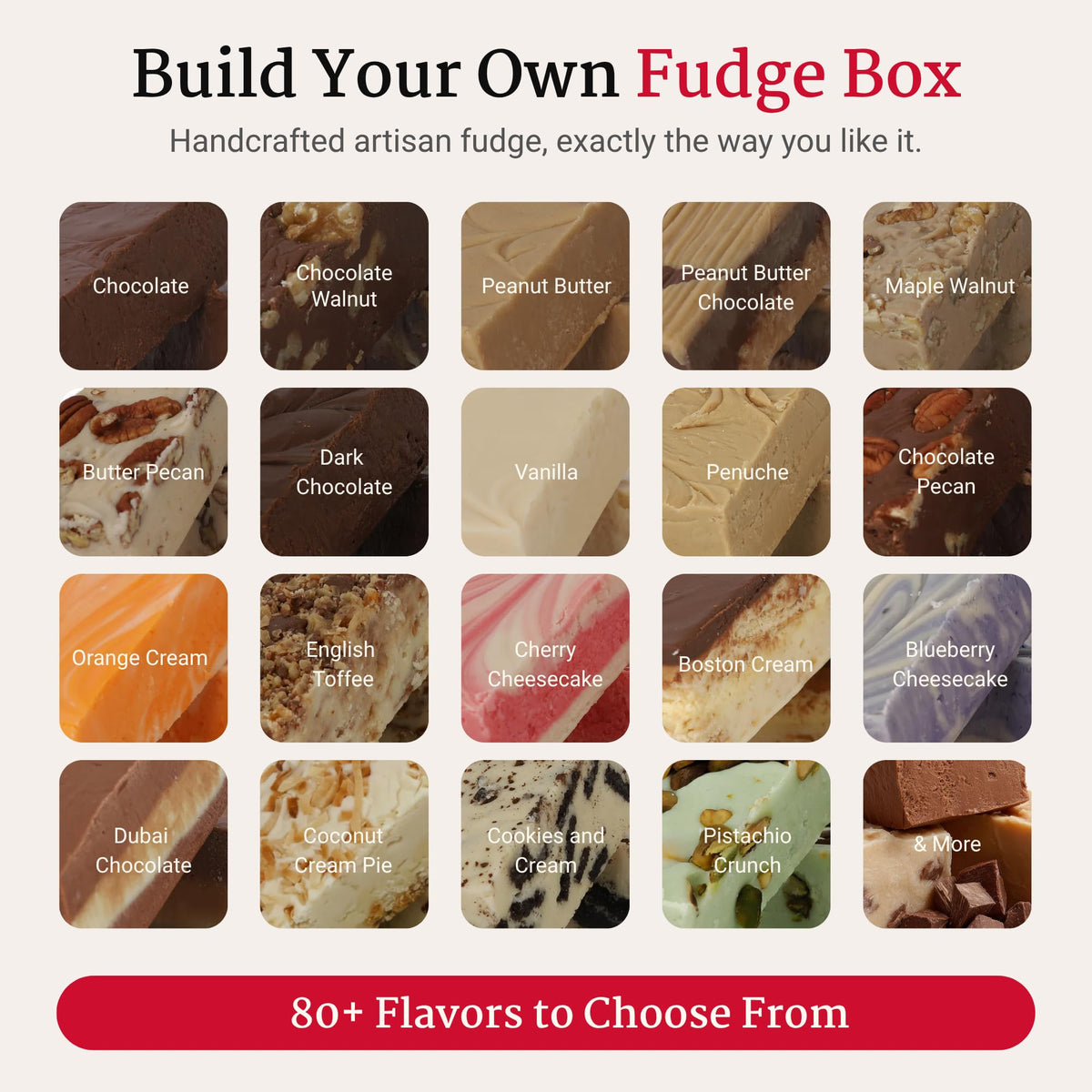 Uncle Butch's Fudge Custom Box - Pick 3 Flavors, 24 oz (4 Pack)