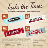 Gerrit's 20 Count Variety Gum Pack - Clove, Beeman's, Teaberry, & Black Jack Nostalgic Chewing Gum Bulk Pack, Old-Fashioned Candy, 4 Flavors, Old