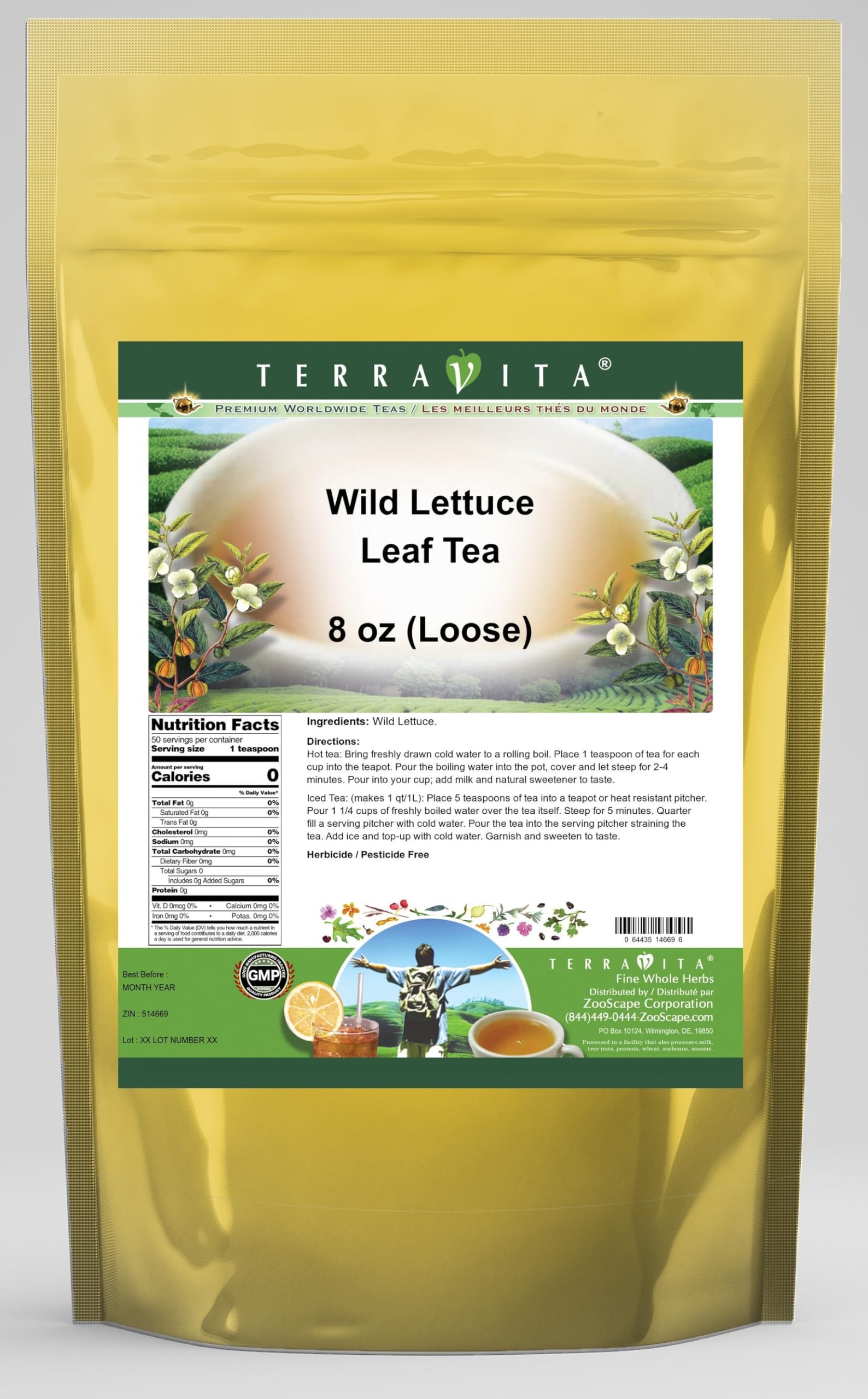 Wild Lettuce Leaf Tea (Loose) (8 oz, ZIN: 514669) - 3 Pack
