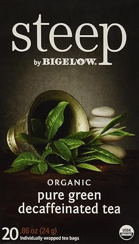 steep by Bigelow Organic Pure Green Tea, 20 Total Tea Bags