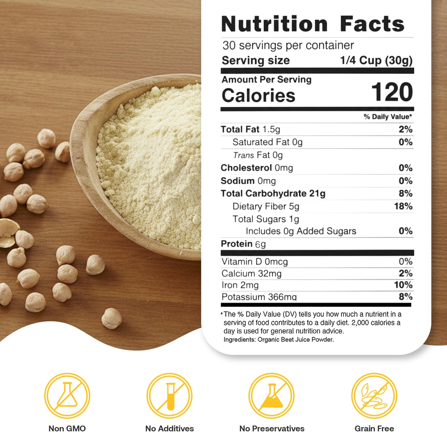 Quay Naturals Organic Chickpea Flour, Garbanzo Bean Flour, 1.5 lb, Non-GMO, Gluten-Free, Vegan. Ideal for Baking, Frying, Flatbreads & Grain-Free