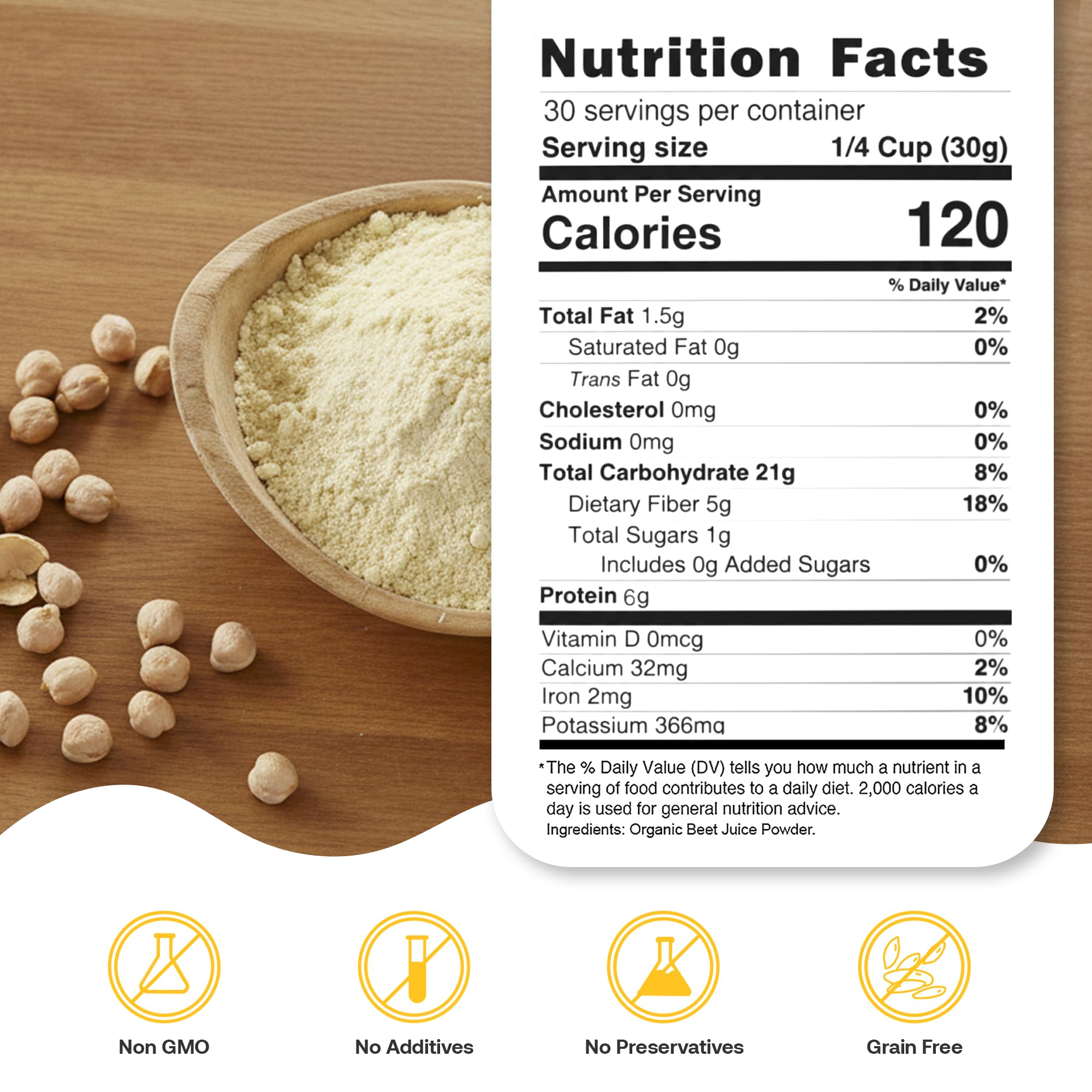 Quay Naturals Organic Chickpea Flour, Garbanzo Bean Flour, 1.5 lb, Non-GMO, Gluten-Free, Vegan. Ideal for Baking, Frying, Flatbreads & Grain-Free