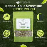 Biokoma Organic Small-Flowered Willow Dried Herb 100g (3.55oz) Epilobium Parviflorum Loose USDA Organic Herbal Tea Urinary Support Prostate Health